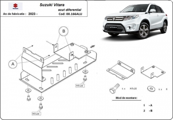 Piastra paramotore di acciaio Suzuki Vitara - pacchetto promozionale alluminio