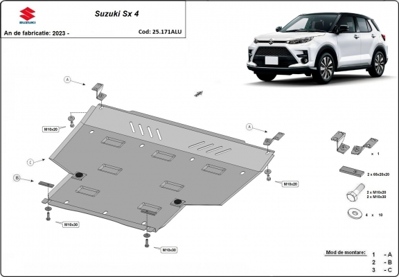 Piastra paramotore di acciaio Suzuki SX 4 - pacchetto promozionale alluminio
