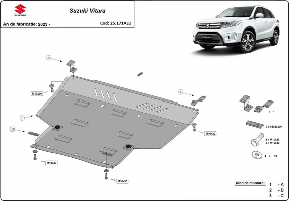 Piastra paramotore di acciaio Suzuki Vitara - pacchetto promozionale alluminio