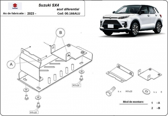 Piastra paramotore di acciaio Suzuki SX 4 - pacchetto promozionale alluminio