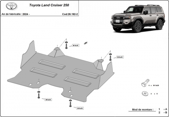 Piastra paramotore di acciaio Toyota Land Cruiser - pacchetto promozionale