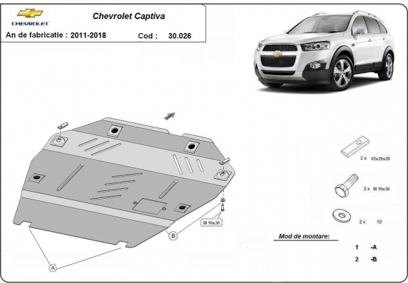 Piastra paramotore di acciaio Chevrolet Captiva