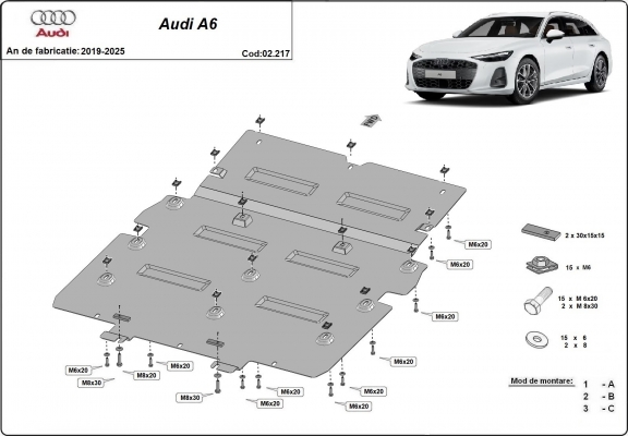 Protezione di acciaio per il cambio Audi A6 A6