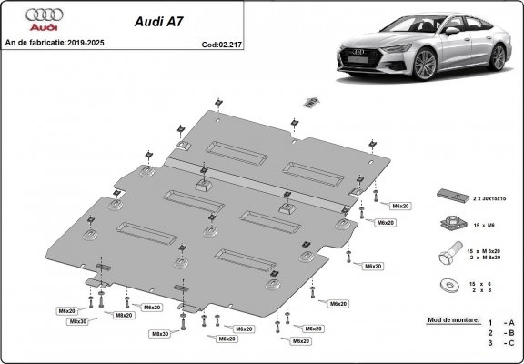 Protezione di acciaio per il cambio Audi A7 A7