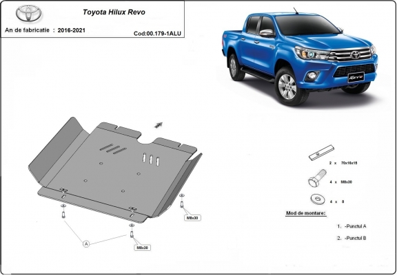 Protezione di alluminio  per il cambio Toyota Hilux Revo