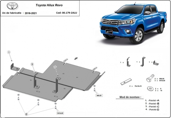 Protezione di alluminio per il differenziale Toyota Hilux Revo