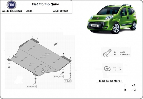 Piastra paramotore di acciaio Fiat Fiorino