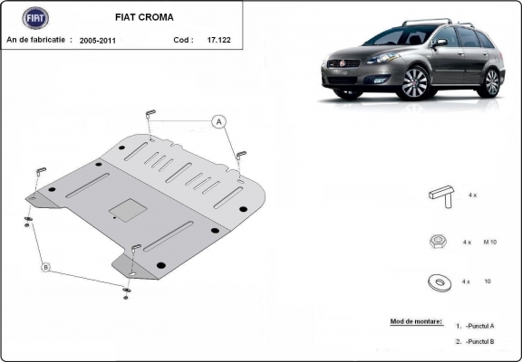 Piastra paramotore di acciaio   Fiat Croma