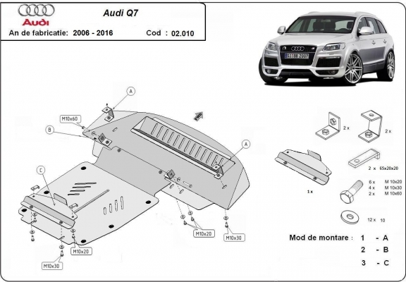 Piastra paramotore di acciaio Audi Q7