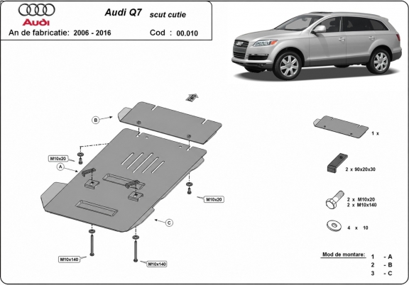 Protezione di acciaio per il cambio Audi Q7