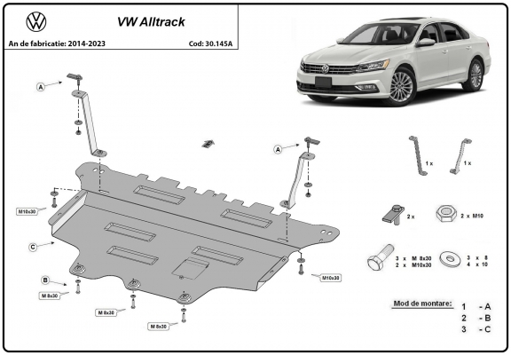 Piastra paramotore di acciaio VW Passat Alltrack