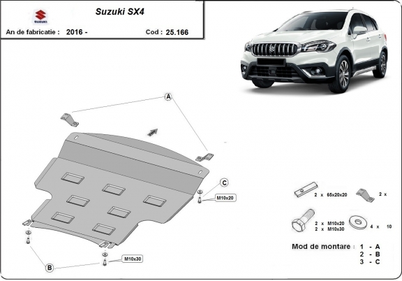 Piastra paramotore di acciaio Suzuki SX4