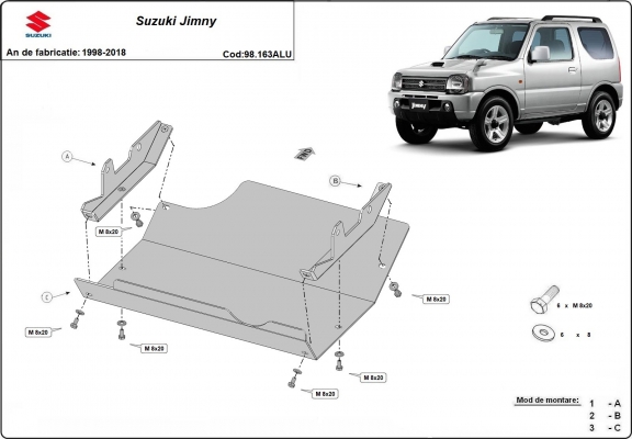 Piastra paramotore Suzuki Jimny - alluminio