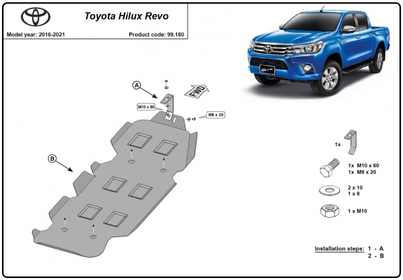 Protezione di acciaio per il serbatoio Toyota Hilux Revo