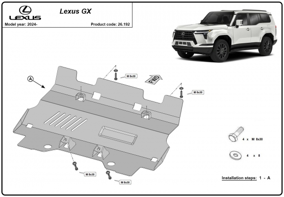 Protezione di acciaio per il radiatore Lexus GX
