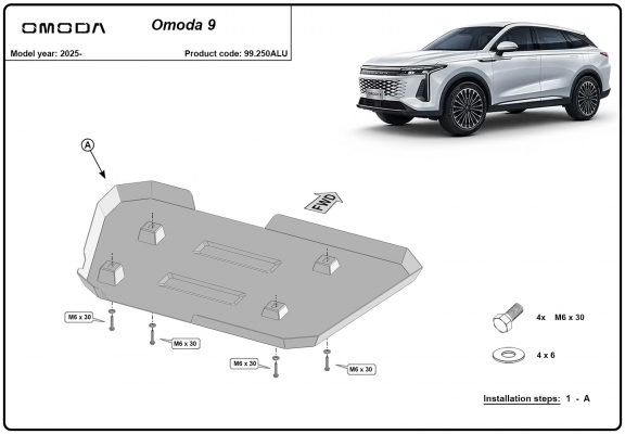 Protezione di alluminio per il serbatoio Omoda 9