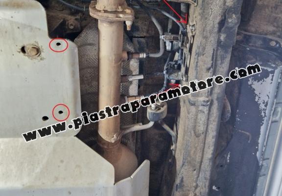 Protezione di alluminio per sensori DPF Toyota Hilux 