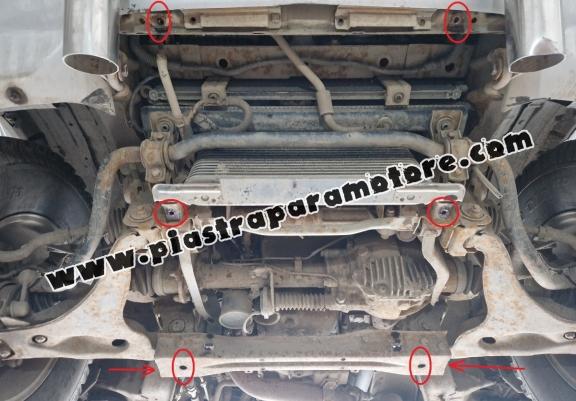 Piastra paramotore di acciaio Mitsubishi Pajero 3 (V60, V70) Vers 2.0