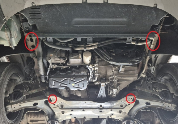 Piastra paramotore di alluminio Ford Transit FWD